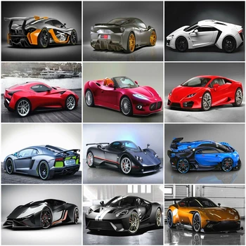 

HUACAN Painting By Numbers Car Drawing On Canvas Gift DIY Pictures By Number Kits Hand Painted Paintings Automobile Home Decor