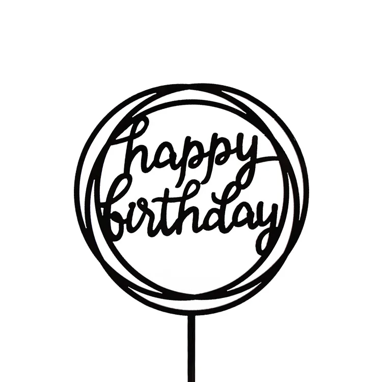 Dropship Multicolor Happy Birthday Golden Cake Topper Healthy Acrylic Unique Shape Design Cake Insert Cake Topper Birthday