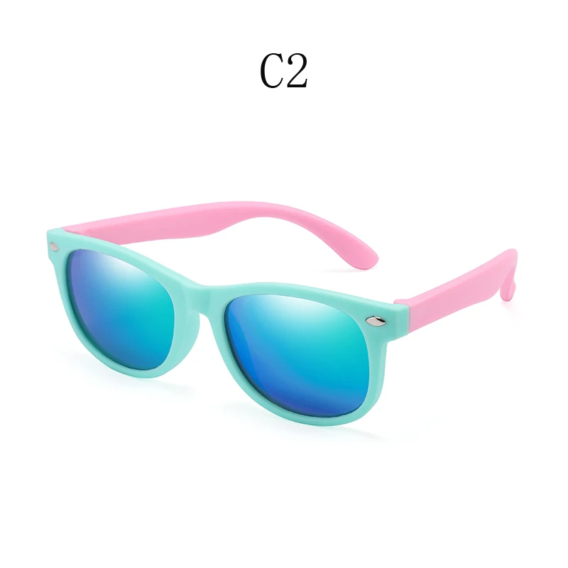 Rubber Polarized Sunglasses Kids TR90 Boys Girls Mirror Polaroid Sun Glasses Silicone Safety Glasses for Children Baby_voghion.com