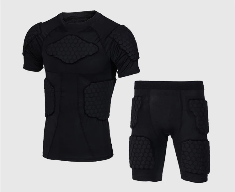 Football Uniform Sports Uniform Sets Rugby Padded Kids Soccer Goalkeeper Jerseys Football Shirts Sponge Children's Goal Keeper Training Sportswear Protective Clothes