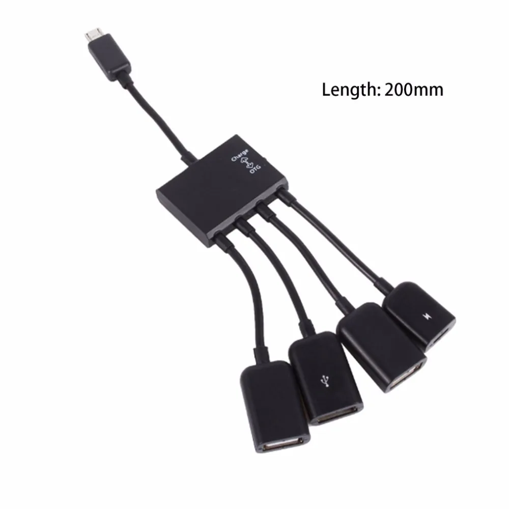 Перезаряжаемый Micro USB концентратор OTG разъем Spliter Кабель питания для смартфона компьютера планшета ПК провод передачи данных