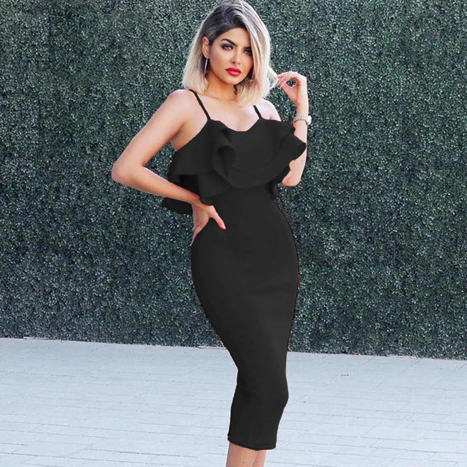 2019-Sexy-Bodycon-Bandage-Dress-Strapless-Ruffle-Chic-Celebrity-Party-Black-Red-Pink-Dresses-New-Spring (1)