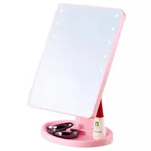 16 светодиодов освещенные сенсорный экран Макияж косметическое зеркало настольная ванная комната 10X Регулируемая яркость