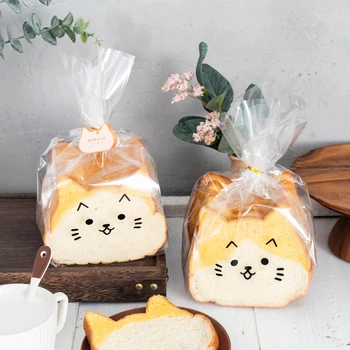

50Sets Cat Toast Bag Gift Bag Cookie Candy Bags Plastic Lollypop Bread Packing Party Wedding Decor Christmas Chocolate Box