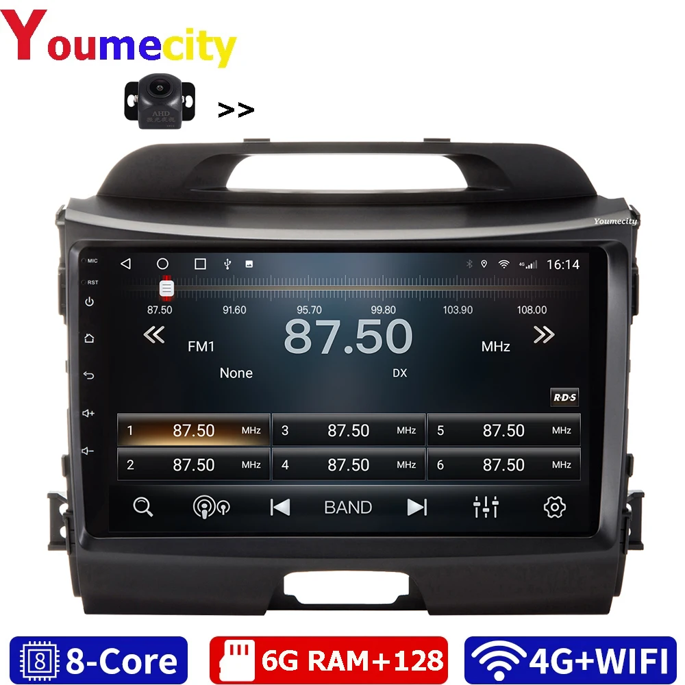 Android 10.0 2 Din Car Multimedia Player Dvd Gps Auto Radio Navigation Wifi Bluetooth IPS Screen For KIA Sportage