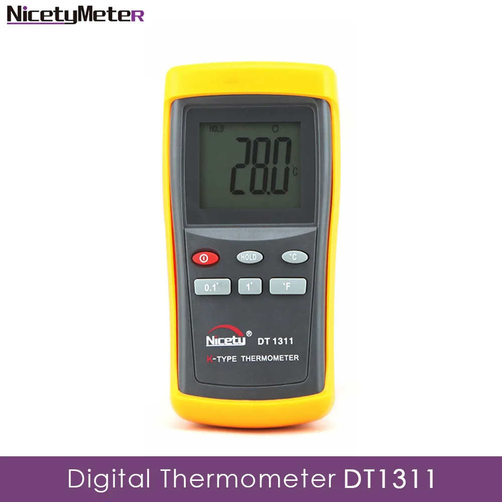 

Nicety DT1311 Digital LCD Industrial Thermometer Thermocouple Sensor 1 K-Type one Channel Thermometer with probe sensor