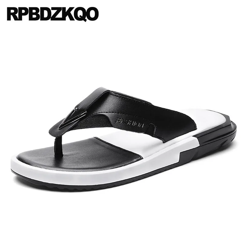 

soft 2019 slip on flip flop waterproof fashion native slides slippers white beach water black men sandals leather summer shoes