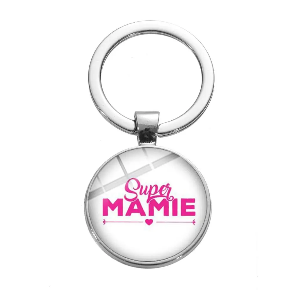 Style 21 SONGDA Super Mamie Super Papy брелок посеребренный стеклянный кабошон ручной работы брелок для родителей лучшие подарки для бабушек и дедушек - Цвет: Style 21