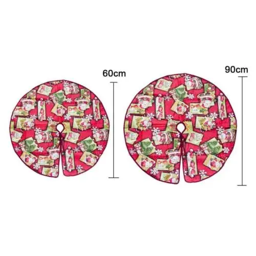 Beauty Christmas Tree Skirt Base Floor Mat Cover Apron Santa Claus Floral Ornament Xmas Party Festive Home Decor