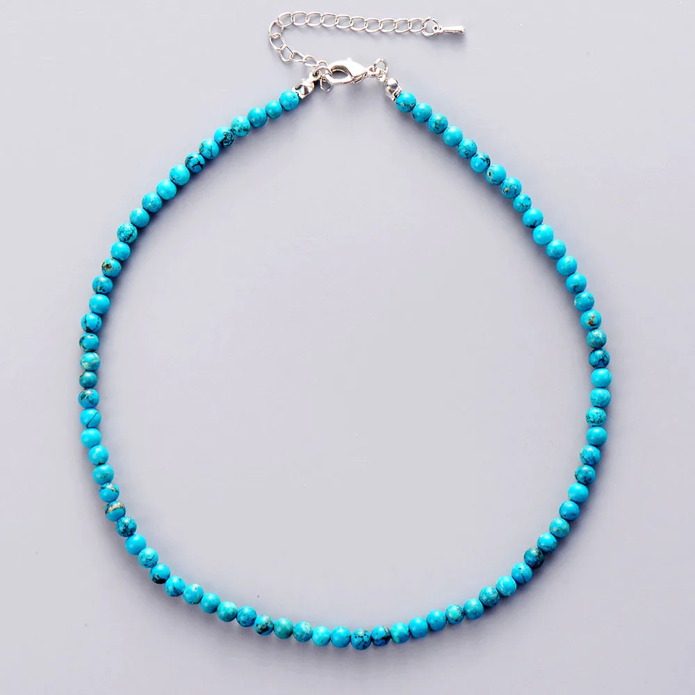 Women Chokers 4MM Natural Stone Choker Necklace 2021 Womens Simple Collar Necklace Neck Choker Steampunk Jewelry Dropship