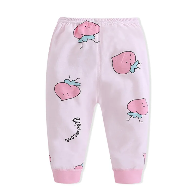 Милые штанишки для малышей; леггинсы из хлопка для маленьких девочек; длинные штаны с рисунком для маленьких мальчиков; пижамные штаны для новорожденных; одежда для малышей