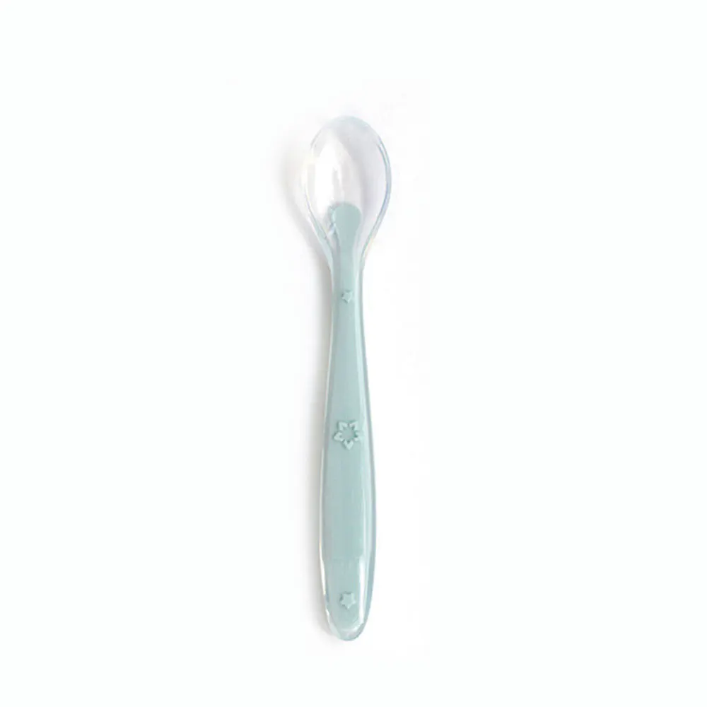 2pcs baby spoons feeding dishes Tableware for children flatware cutlery spoon silicone feeding soft head spoon feeding