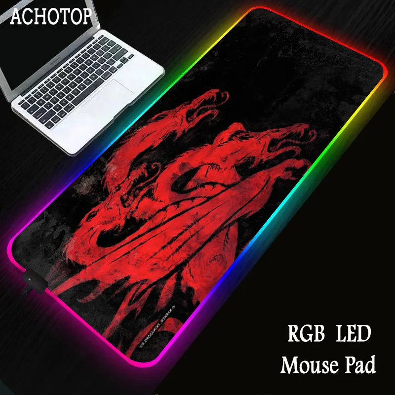 

Red Dragon Game Large RGB Rubber Mouse Pad Lockedge LED Lighting Game Player Mousepad XXL Desk Game Desktop Game Mat