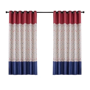 

1 Panel Modern Simple Blackout Curtains Balloon Iron Tower Printed Bedroom Living Room Balcony Window Decorations Short Curtain