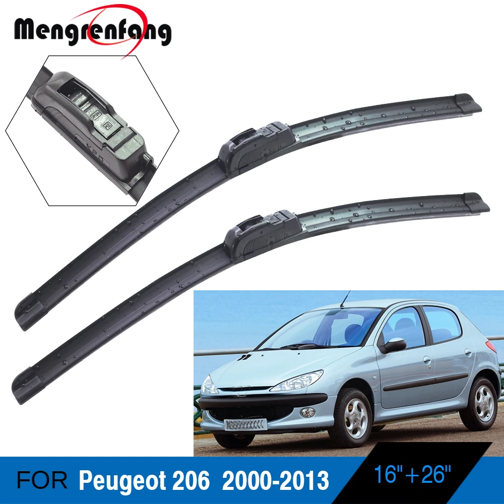 Автомобильные аксессуары для Peugeot 206 + мягкие резиновые стеклоочистители
