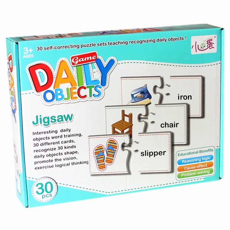 

Daily Life Jigsaw Puzzle English Cardboard Puzzle English ENLIGHTEN Early Learning Word Card Children Cognitive Jigsaw Puzzle