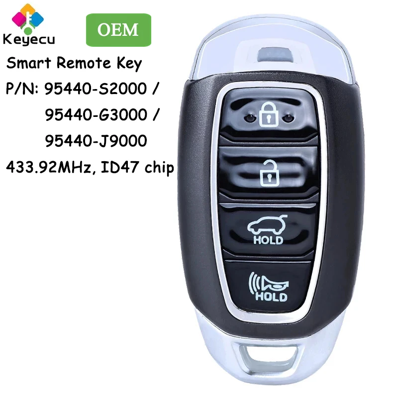 

KEYECU умный дистанционный ключ для автомобиля с 4 кнопками для Hyundai I30 Elantra GT Santa Fe Kona Fob 95440-S2000 95440-G3000 95440-J9000