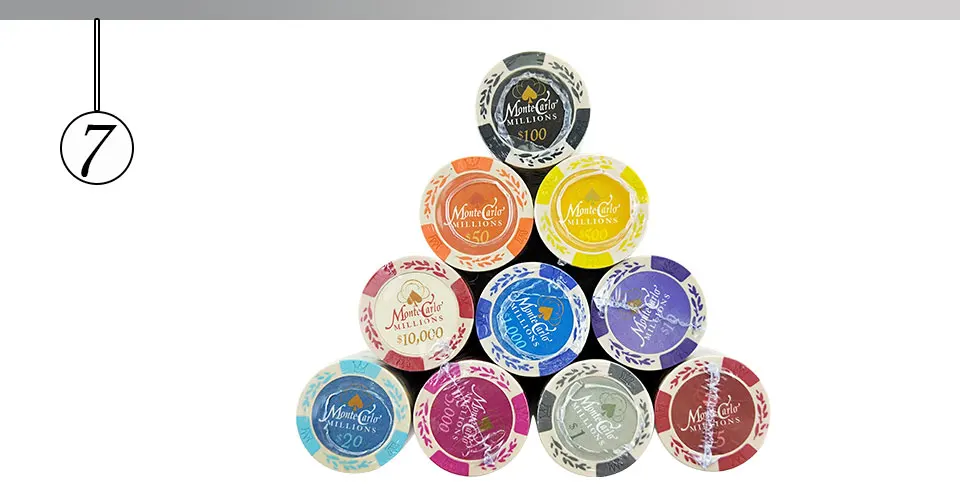 Yernea 25PCSSet Clay Poker Chips Set Embedded iron Coins Baccarat Texas Hold'em Poker Playing Chips 11 Colors Face Value (7)