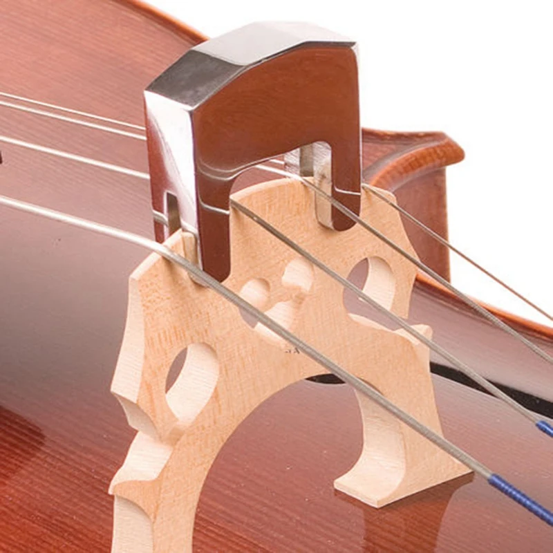 BMDT-Silver Metal Cello Practice Mute Cello Silencer For Cello Sting Parts