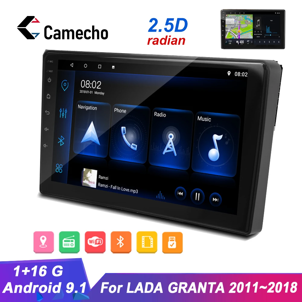 Автомагнитола Camecho 2 Din на Android 9 1 для LADA GRANTA 2011-2018 мультимедийный видеоплеер с