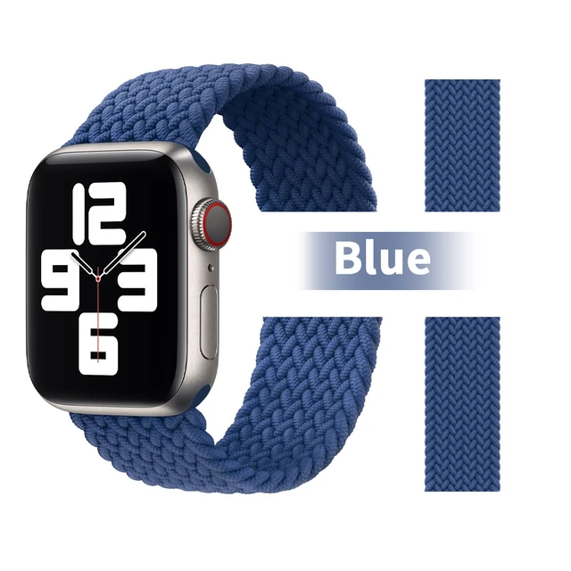Pride Braided Solo Loop Band For Apple Watch Se Strap 44mm 40mm Elastic Wristband Bracelets 41mm 45mm Series 765432 42mm38mm 1 blue