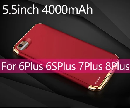 3500/4000/5500/6000 мА/ч, Батарея чехол для iphone X XS MAX XR 6 6s 7 8 тонкий зарядное устройство Powerbank чехол для iphone 8 7 6 6s плюс - Цвет: 6P 6SP 7P 8P Red