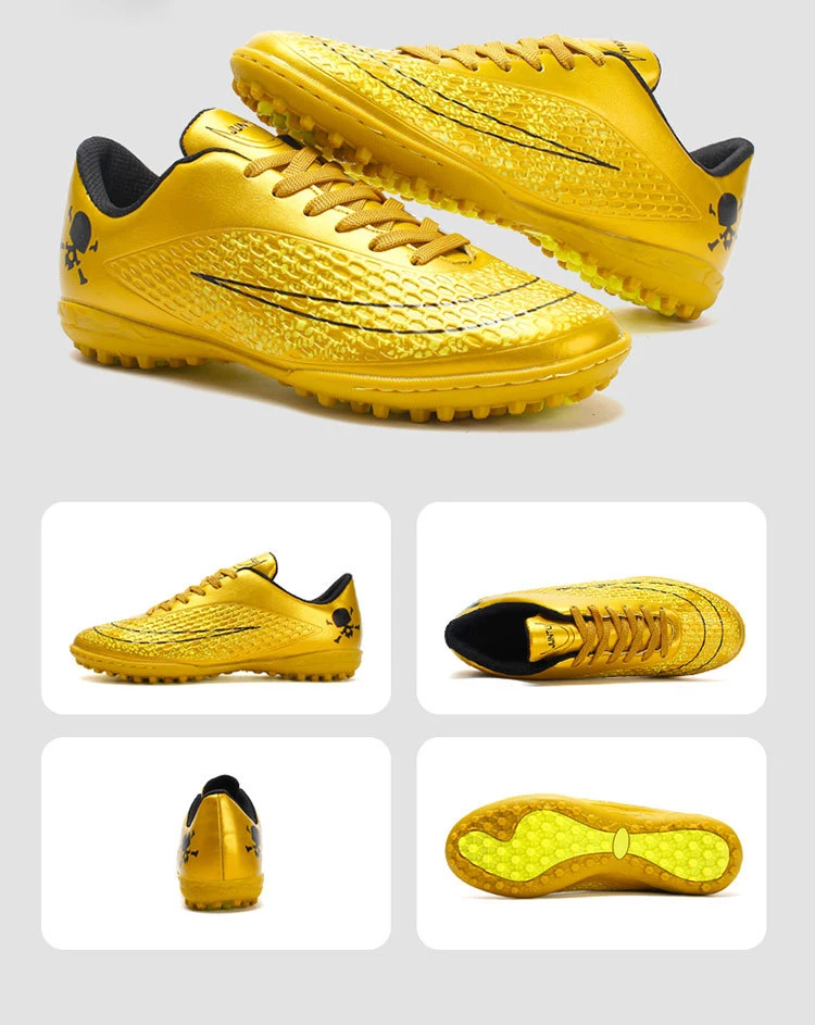 Г. Размеры 32-44, мужские, для мальчиков, Детские шипованные кросовки для футбола, футбольные кроссовки, кроссовки, дизайн, спортивная обувь - Цвет: gold