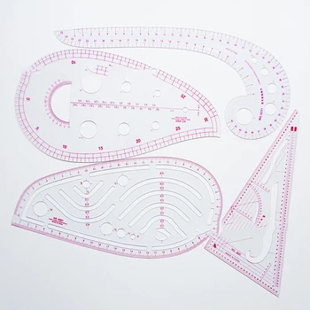 

Sewing Ruler 4 Pcs/Set Metric Ruler Curve Pattern Grading Ruler Dressmaking Drawing Drafting Measure Template