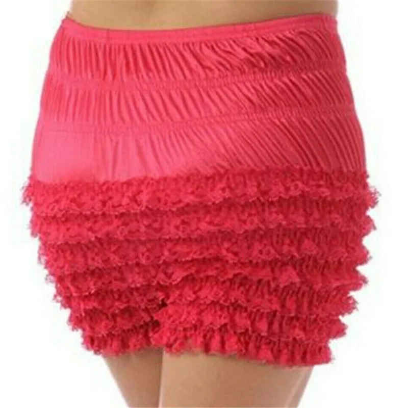 Cute Candy Color Muliti Layered Mesh Ruffled Panty Women High Quality Intimates Underwear Lingerie Floral Lace Hot Panties - Цвет: Розовый