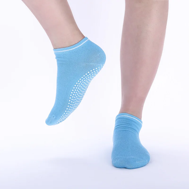 1 пара, женские носки для йоги, быстросохнущие, противоскользящие, силиконовые, для спортзала, носки для пилатеса и балета, для фитнеса, спорта, дышащие хлопковые носки, эластичные - Цвет: blue