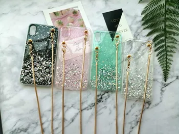

Luxury glitter transparent silicone Crossbody chain phone case for samsung galaxy s20 ultra note10 pro s8 s9 s10 note8 note9