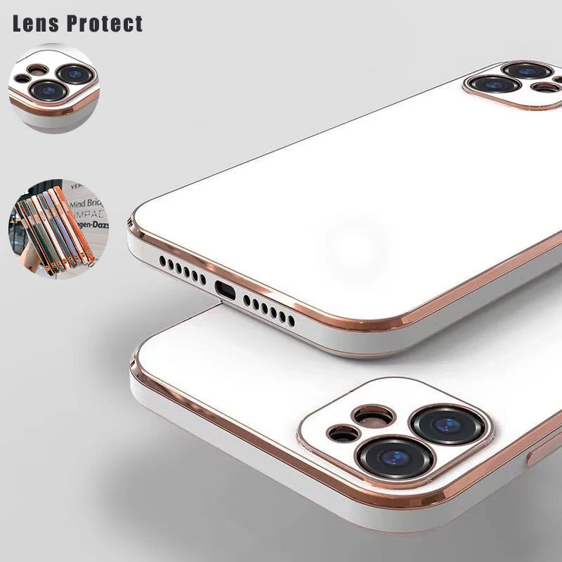 Square Frame Plating Case For iPhone 11 Lens Protection Bling Gold Soft Slim Cover For iPhone 11 Pro Max XS XR X 7 8 6s Plus Square Frame Plating Case For iPhone 11 Lens Protection Bling Gold Soft Slim Cover For iPhone 11 Pro Max XS XR X 7 8 6s Plus