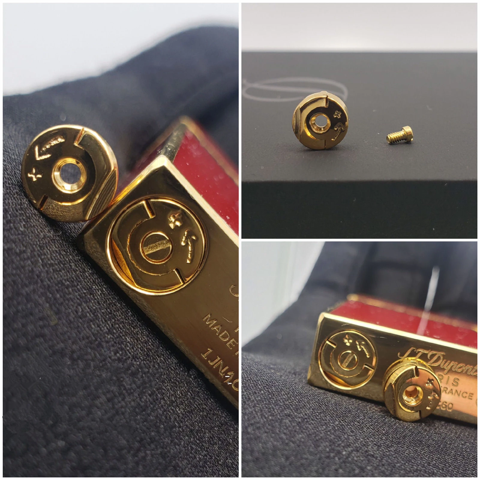 GoldenAdjustGasBottomScrewSetReplacementForDupontL2Ligne2FranceButaneLighter