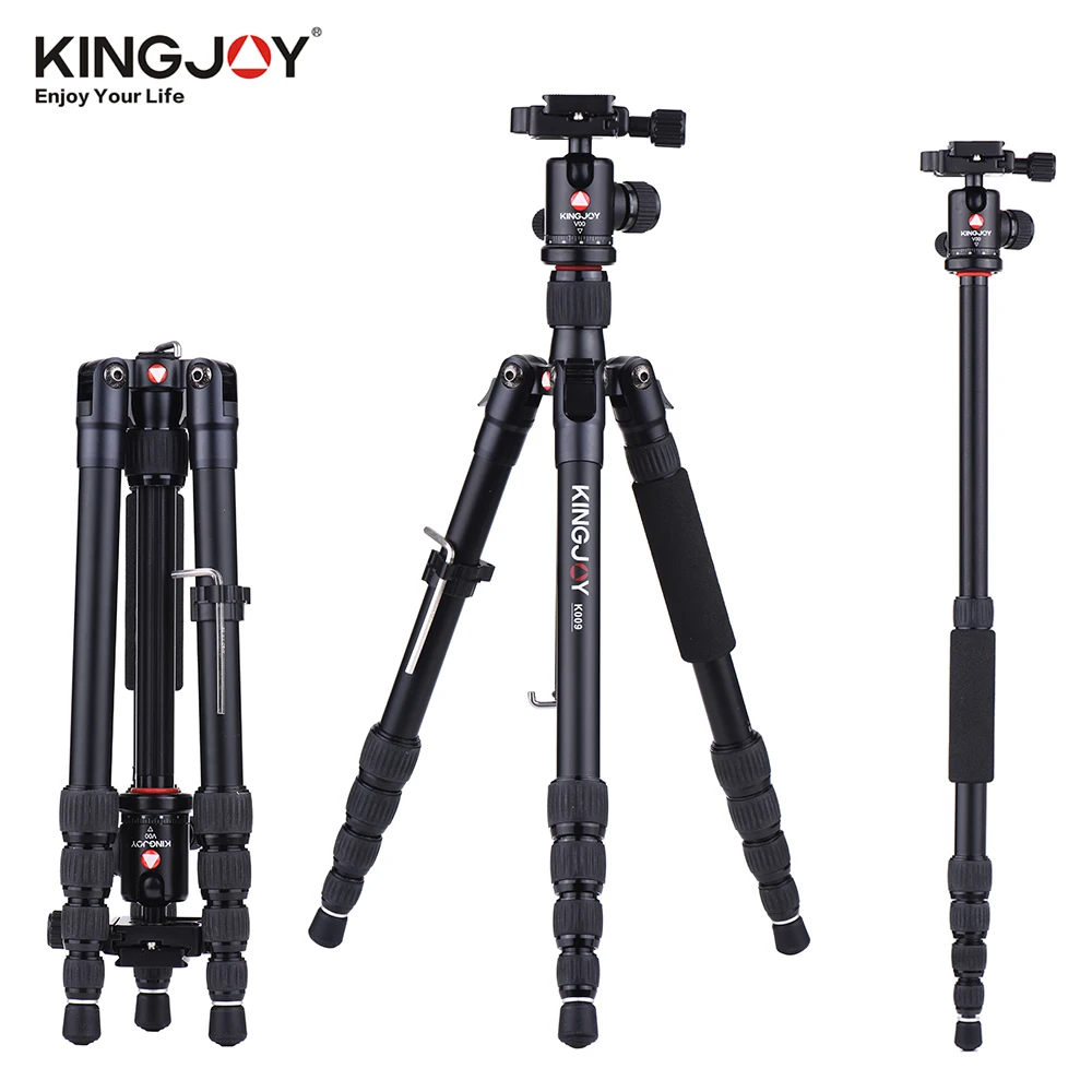 

KINGJOY K009 135cm/4.4ft Camera Tripod Monopod Trekking Stick Aluminum w/Ball Head Quick Release Plate for Canon Nikon Sony DSLR