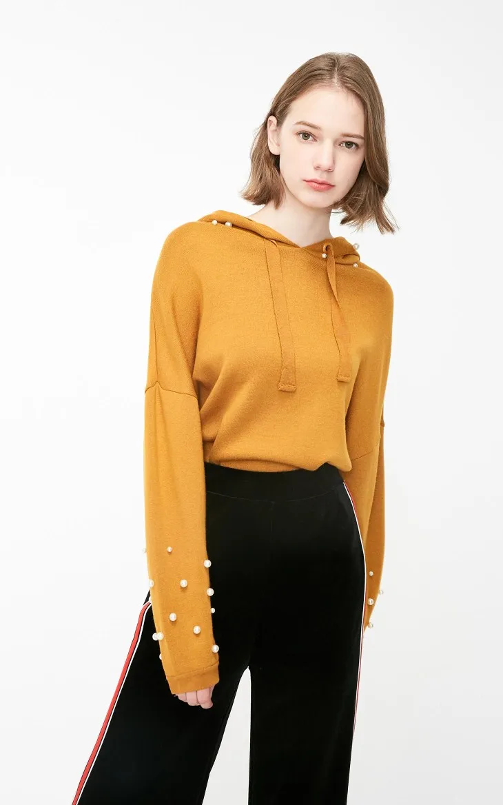 Vero Moda женские декоративные жемчужные толстовки свободного кроя трикотажные | 319133508