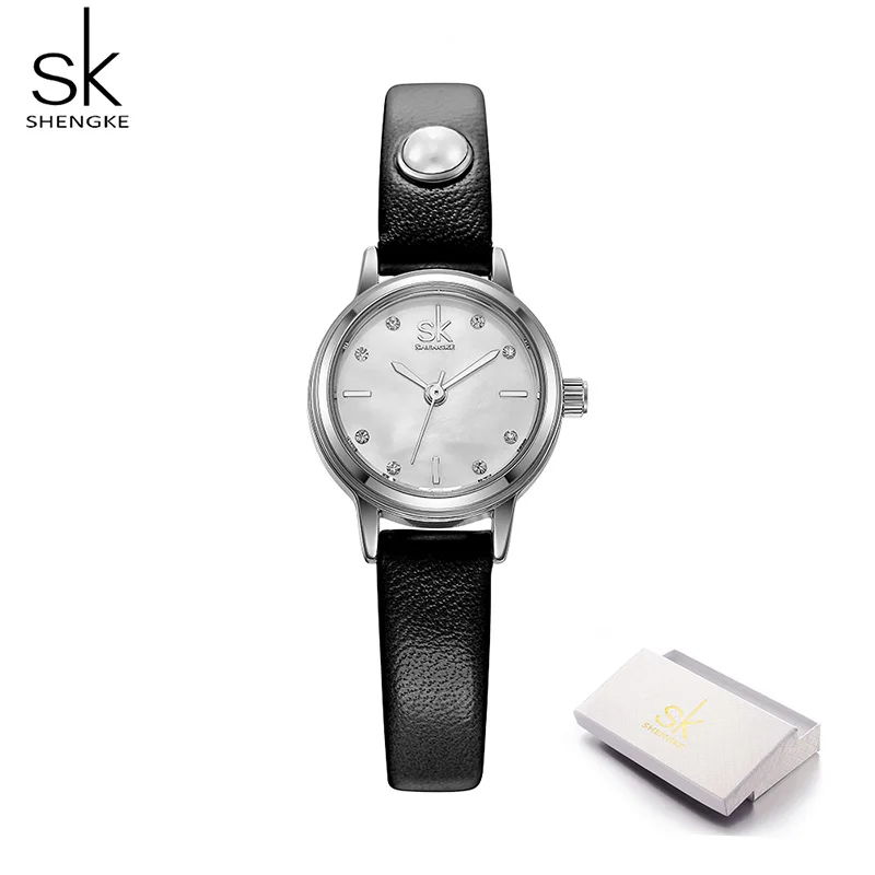 Shengke Relojes Mujer платье женские часы брендовые Модные кварцевые часы женские наручные часы Часы Бизнес Montre Femme - Цвет: black with box
