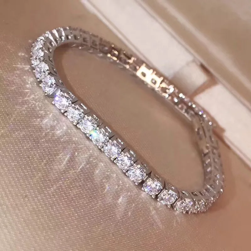Качество 5A стерлингового серебра 925 cz квадратной формы с цирконом браслет Роскошный бренд Реплика женские ювелирные украшения