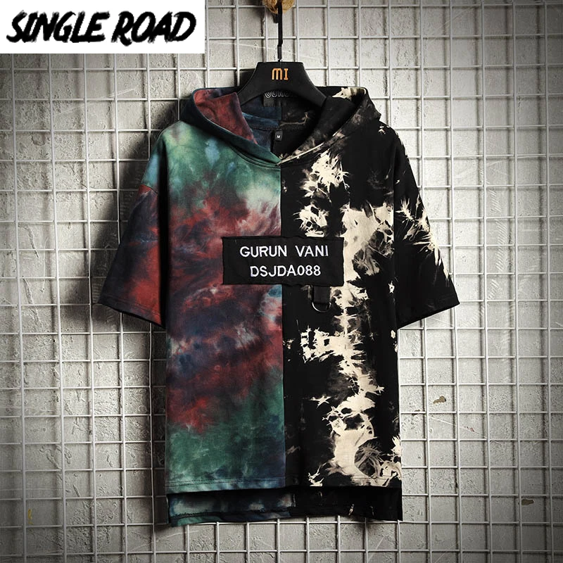 SingleRoad Men's Hoodies Men 2020 Summer Short Sleeves Tie Dye Sweatshirt Male Hip Hop Harajuku Japanese Streetwear Hoodie Men SingleRoad Men's Hoodies Men 2020 Summer Short Sleeves Tie Dye Sweatshirt Male Hip Hop Harajuku Japanese Streetwear Hoodie Men