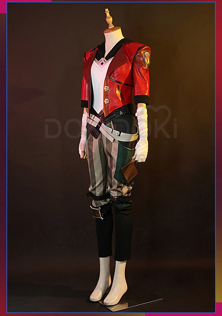 DokiDoki-R League of Legends Game Cosplay Vi Cosplay Costume Arcane LOL League of Legends Game Cosplay Vi Costume Shoes Wig corpse bride costume