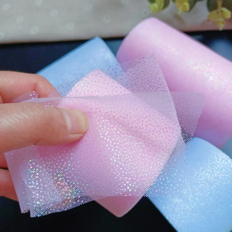 Hyun Color High Density Organza Stain Ribbon 25yards 60mm DIY Hairbow Crafts Gift Bouquet Wrapping Supplies Sewing Accessories