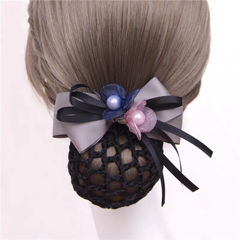 

Ladies Hair Clip Hairpins Bow Ribbon Flower Barrette Cover Bowknot Net Bun Snood Elegant Handmade Office Women Hair Accessories