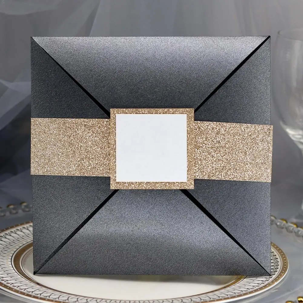  10PCS Business Party Invitations Laser Cut Wedding Invitations Cards Tri-Fold Lace Business invitat - 4000148936886