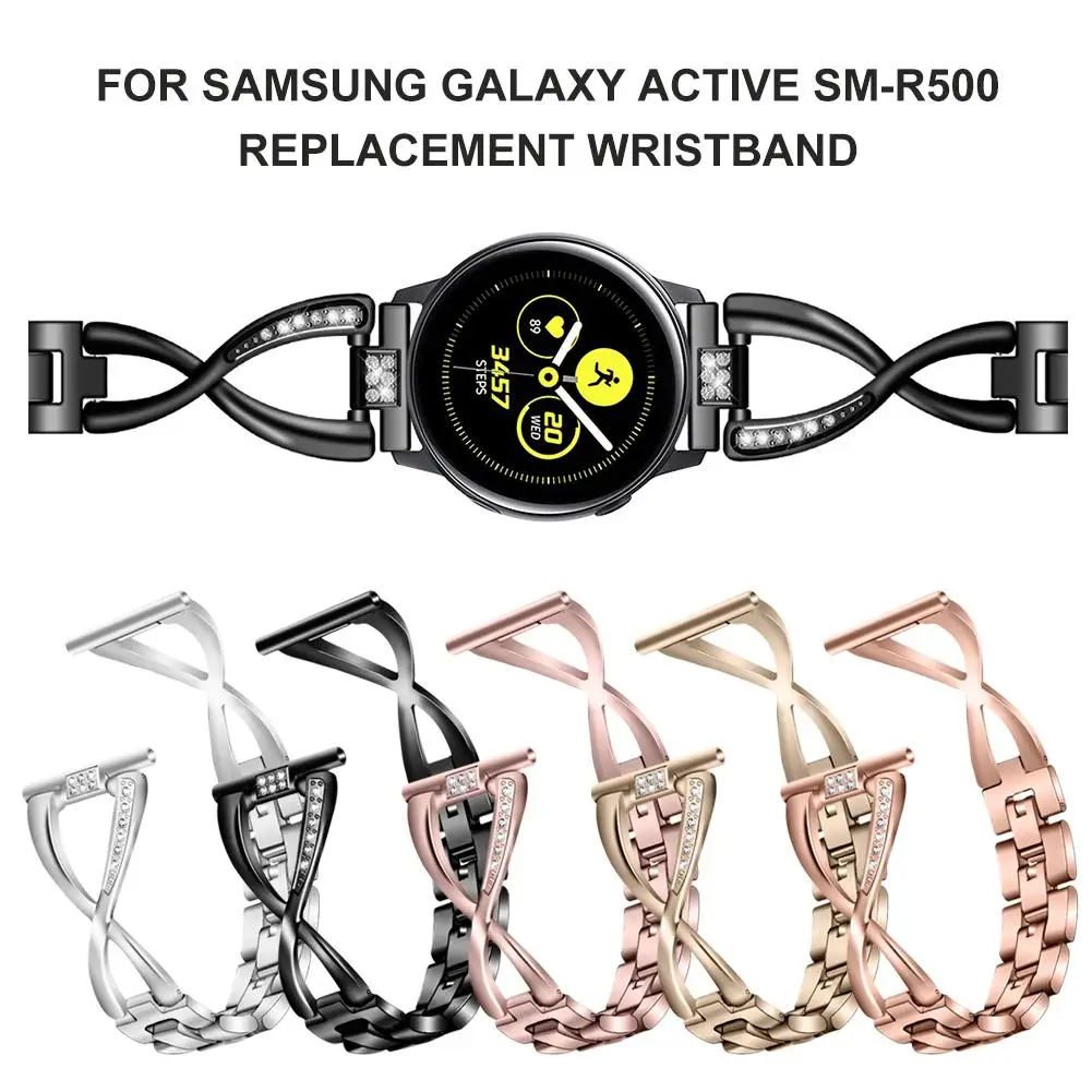 Смарт-часы ремешок для спортивных часов для samsung Galaxy Active SM-R500 сменный Браслет Универсальный Алмазный ремешок