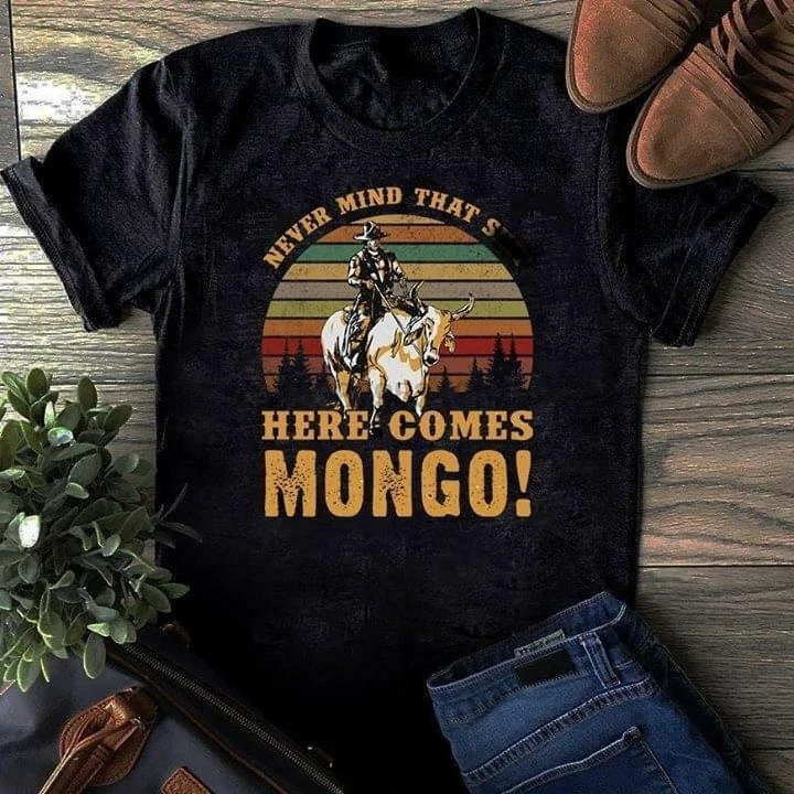 Не важно что ShT Here Comes Mongo Винтаж Мужская черная футболка хлопок S 4Xl |