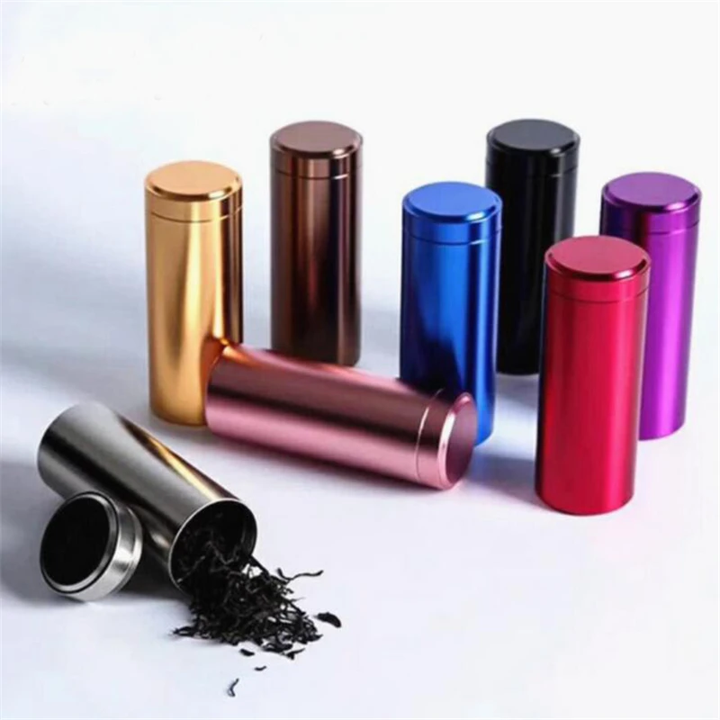 Portable Multi Color Travel Mini Tea Caddy Aluminum Storage Boxes Sealed Tea Leaves Container Gifts tea tin box tea canister