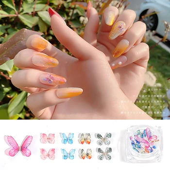 

1 box Acrylic Butterfly Nail Art Decoration Manual Stereo Mini Manicure Butterfly three-dimensional butterfly nails more vivid