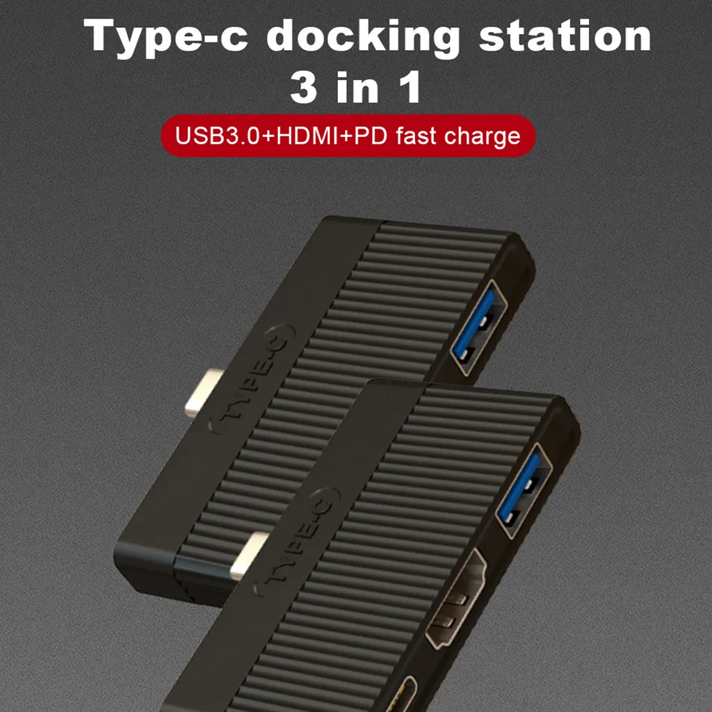 3-в-1 Тип c к HDMI PD USB3.0 адаптер aвтомобильное зарядное устройство с одним USB c до 4k HDMI конвертер