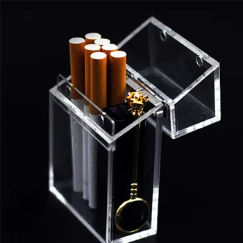 

Transparent Cigarette Case Acrylic Thickened Portable Transparent Cigarette Case Lighter Packaging Storage Box