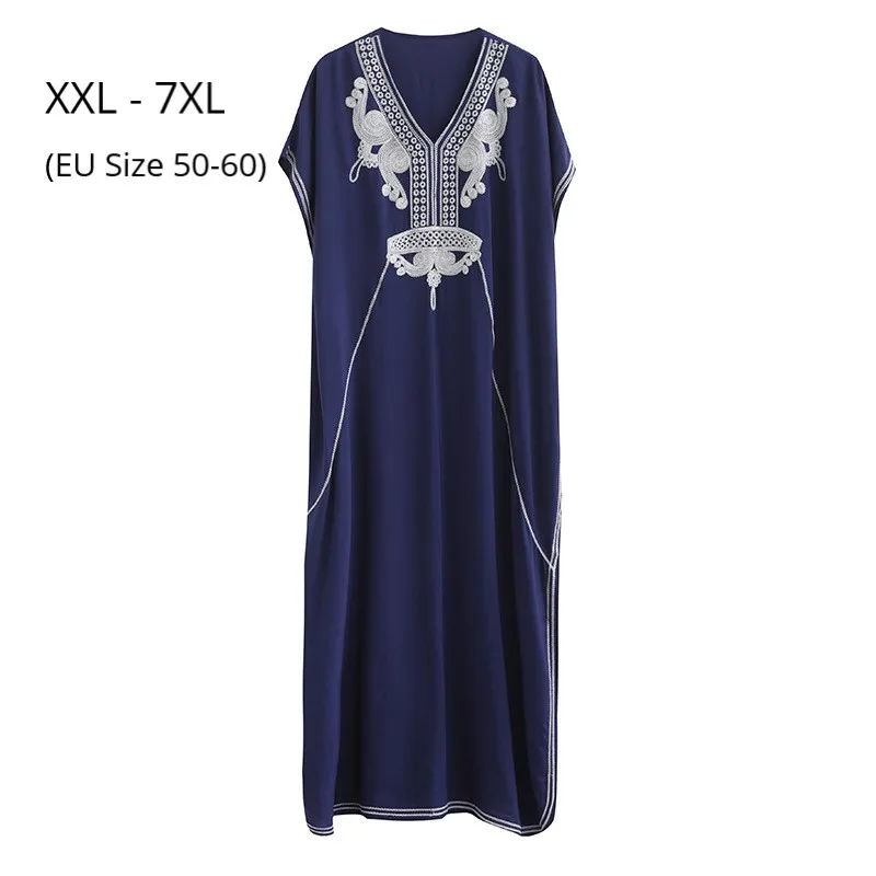 Богемский Стиль Плюс Размер 7XL 6XL летнее женское платье халат v-образный вырез