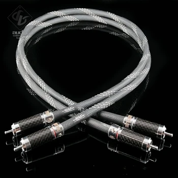 

2pcs SLK-KA14 7N high purity copper audio signal cable XLR carbon fiber rhodium plated RCA lotus plug